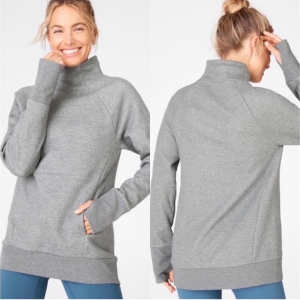 NWT Fabletics Women’s Zaylee Funnel Neck Tunic | Heather Grey - Size S / 6